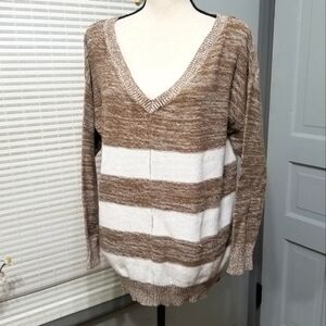 ✨ Lane Bryant V Neck Striped Sweater